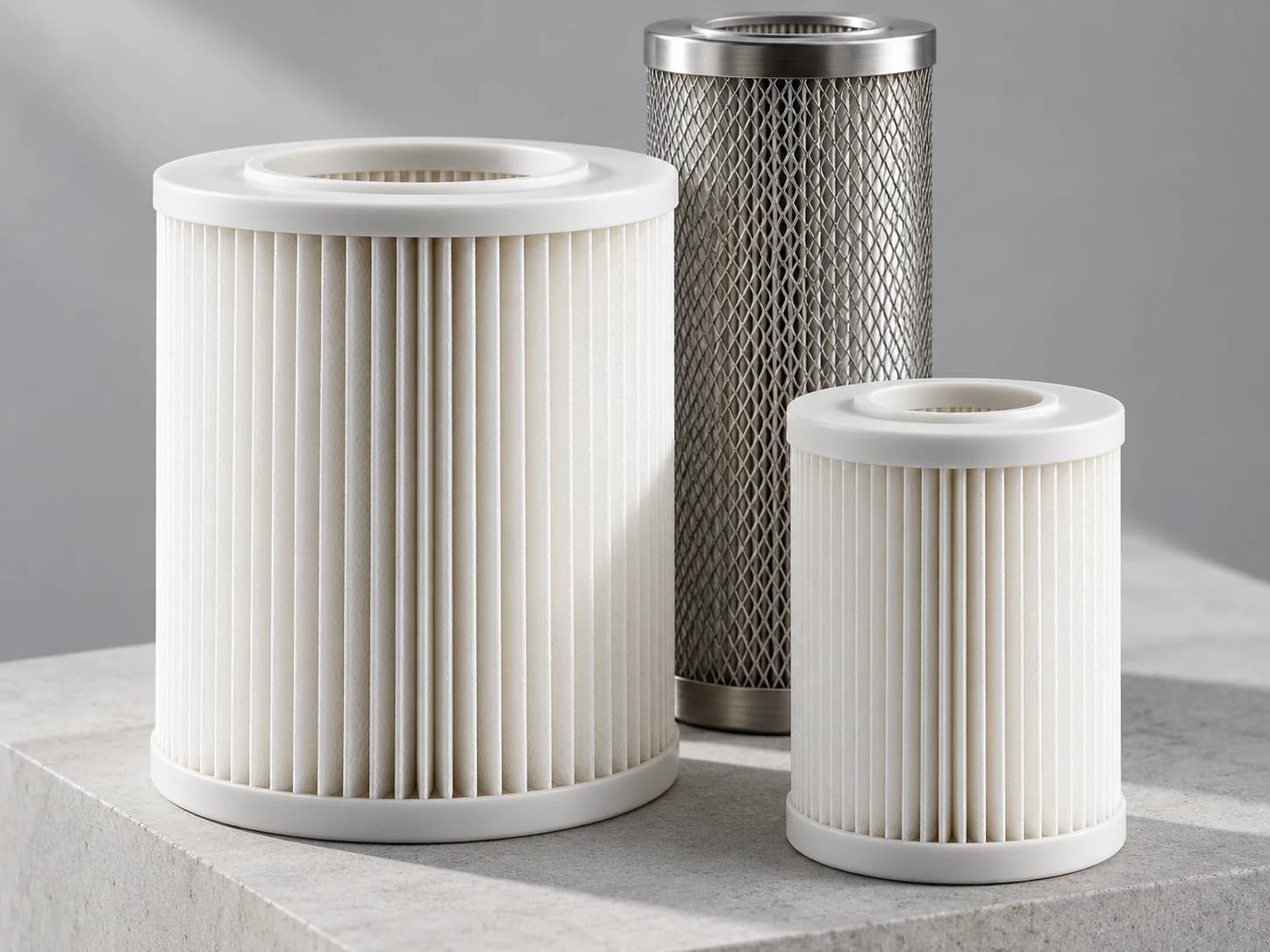 Pleated liquid filter cartridges