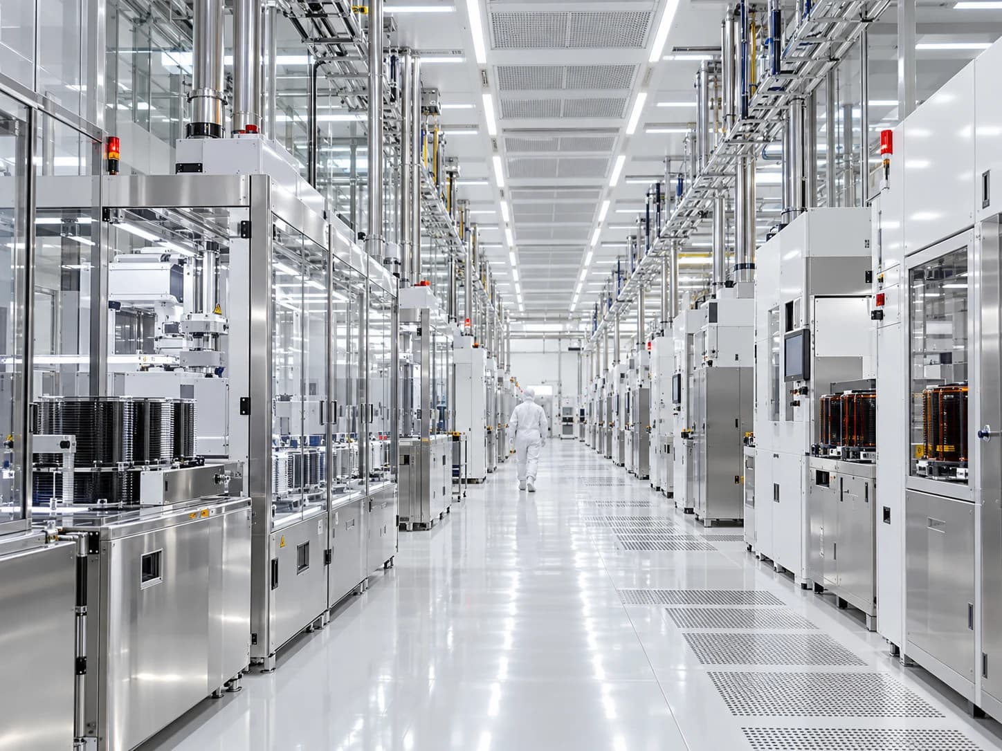 A bright semiconductor manufacturing cleanroom