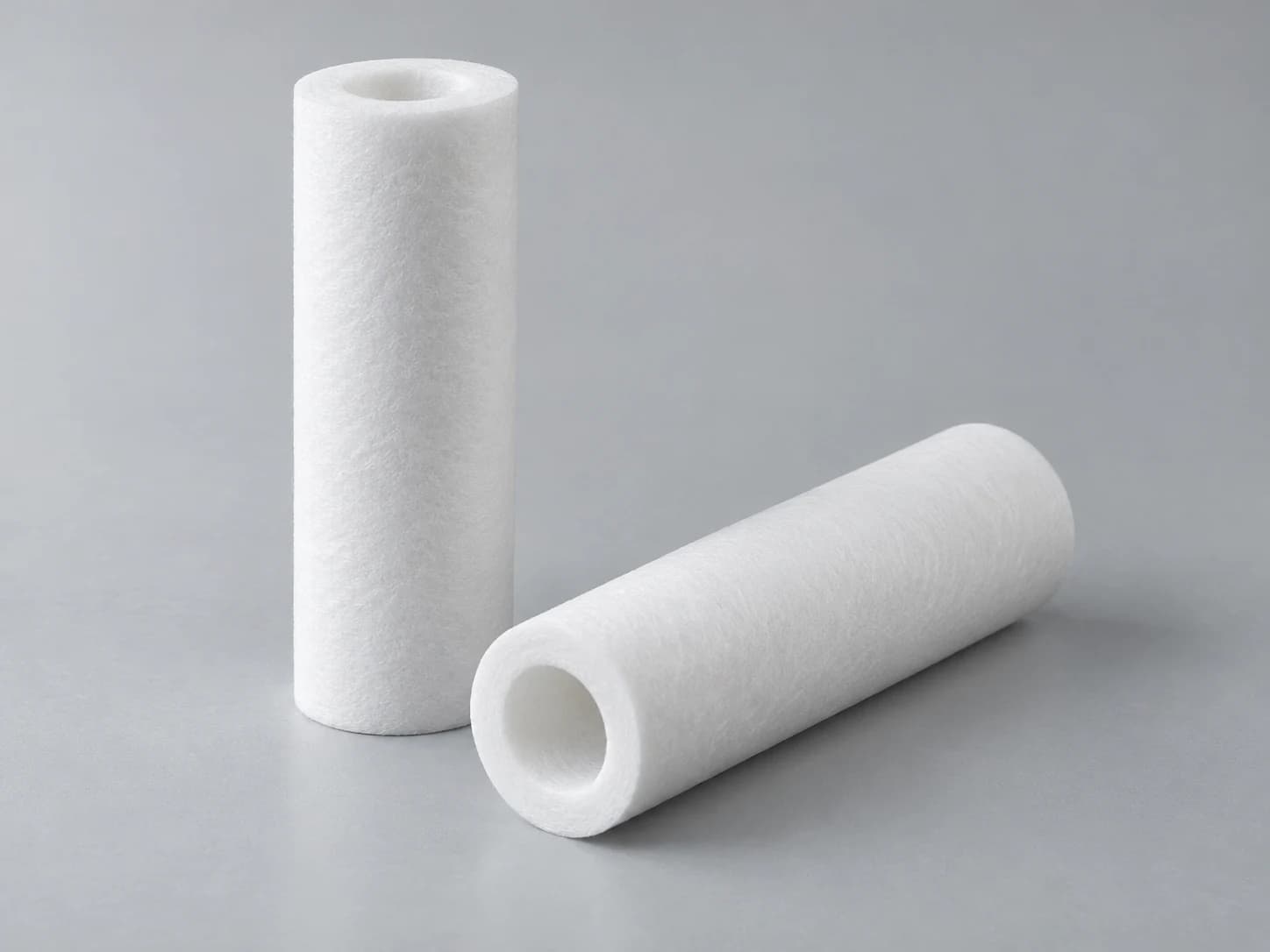 Smooth white melt-blown depth filter cartridges