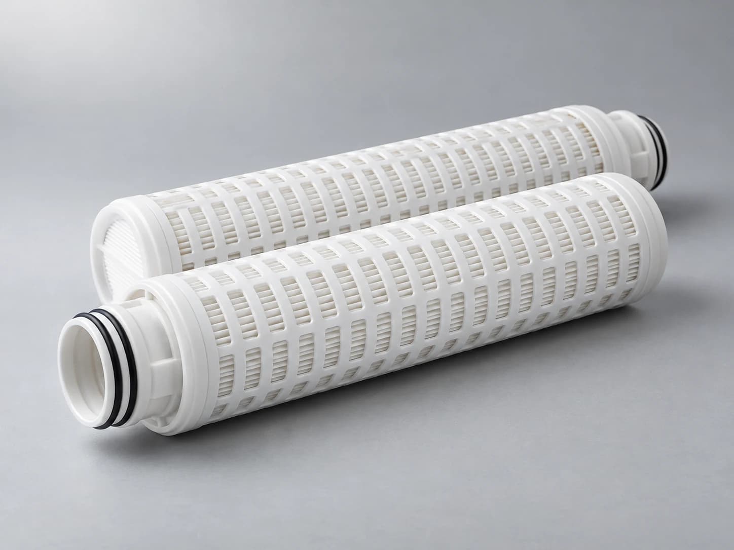 Membrane cartridges protected by perforated polymer cages